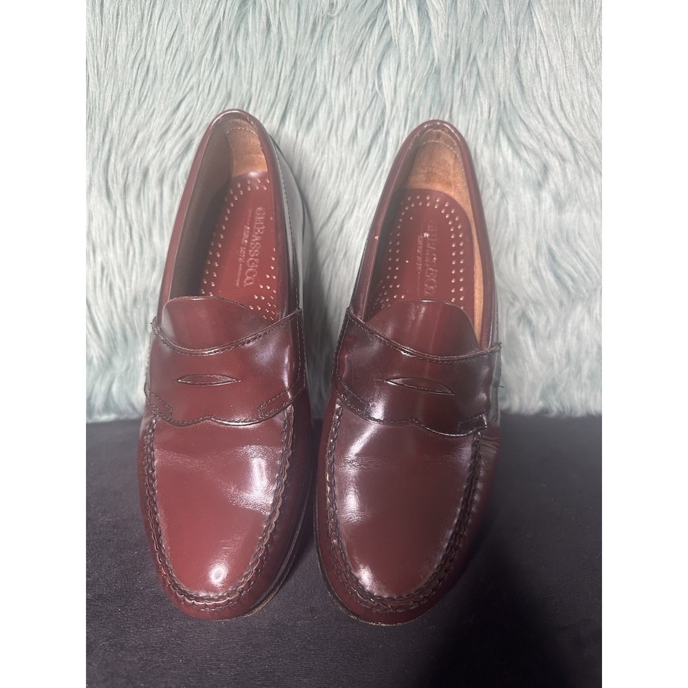 G.H. Bass & Co Weejuns Loafers Men 7.5 D Leather Slip On Shoes VTG Cherry Red
